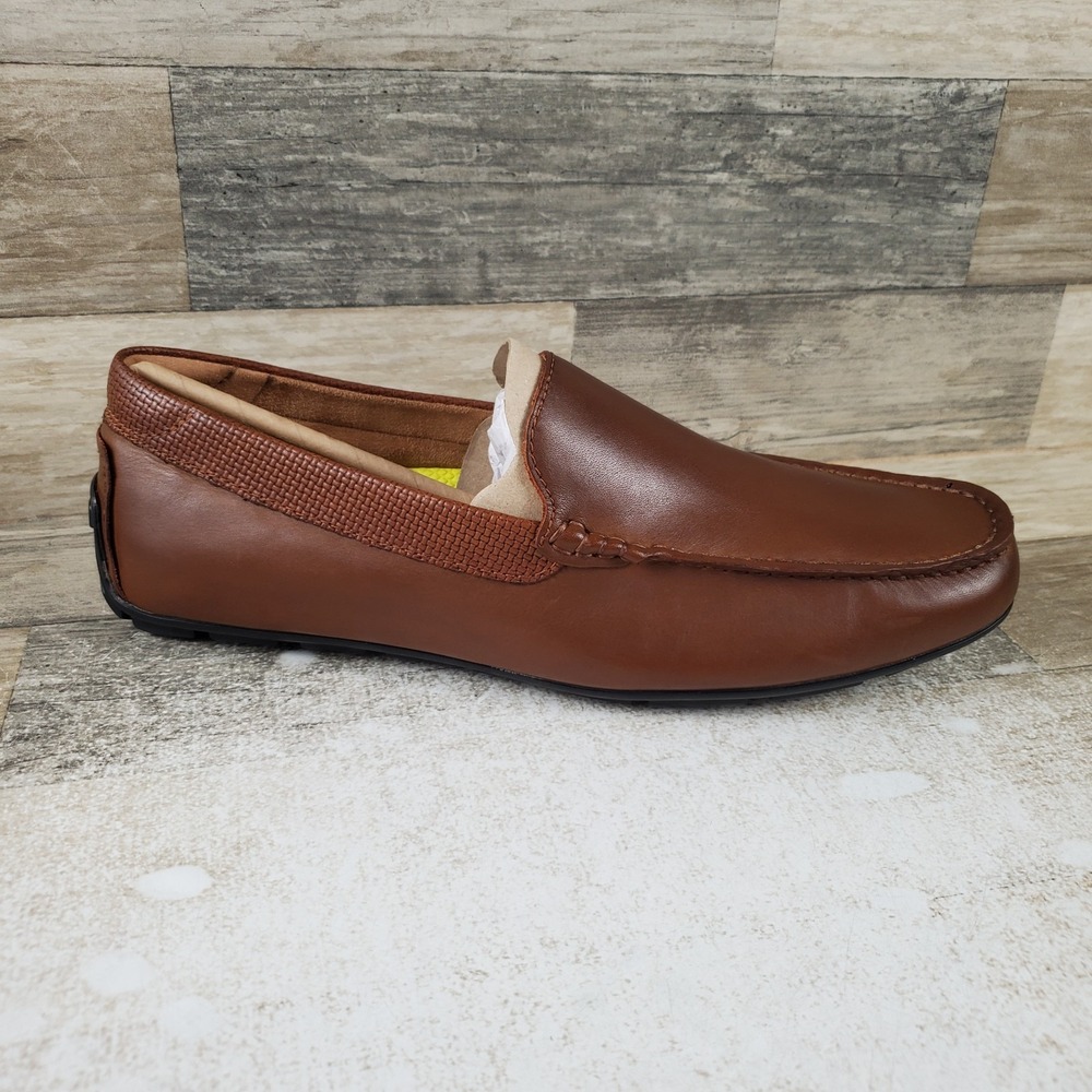 Florsheim Motor Mens Penny Loafers Sz 10.5 M Cognac Leather Slip On Round Toe